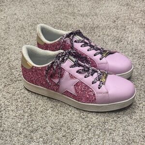 Sparkling Pink Star Women's Sneakers